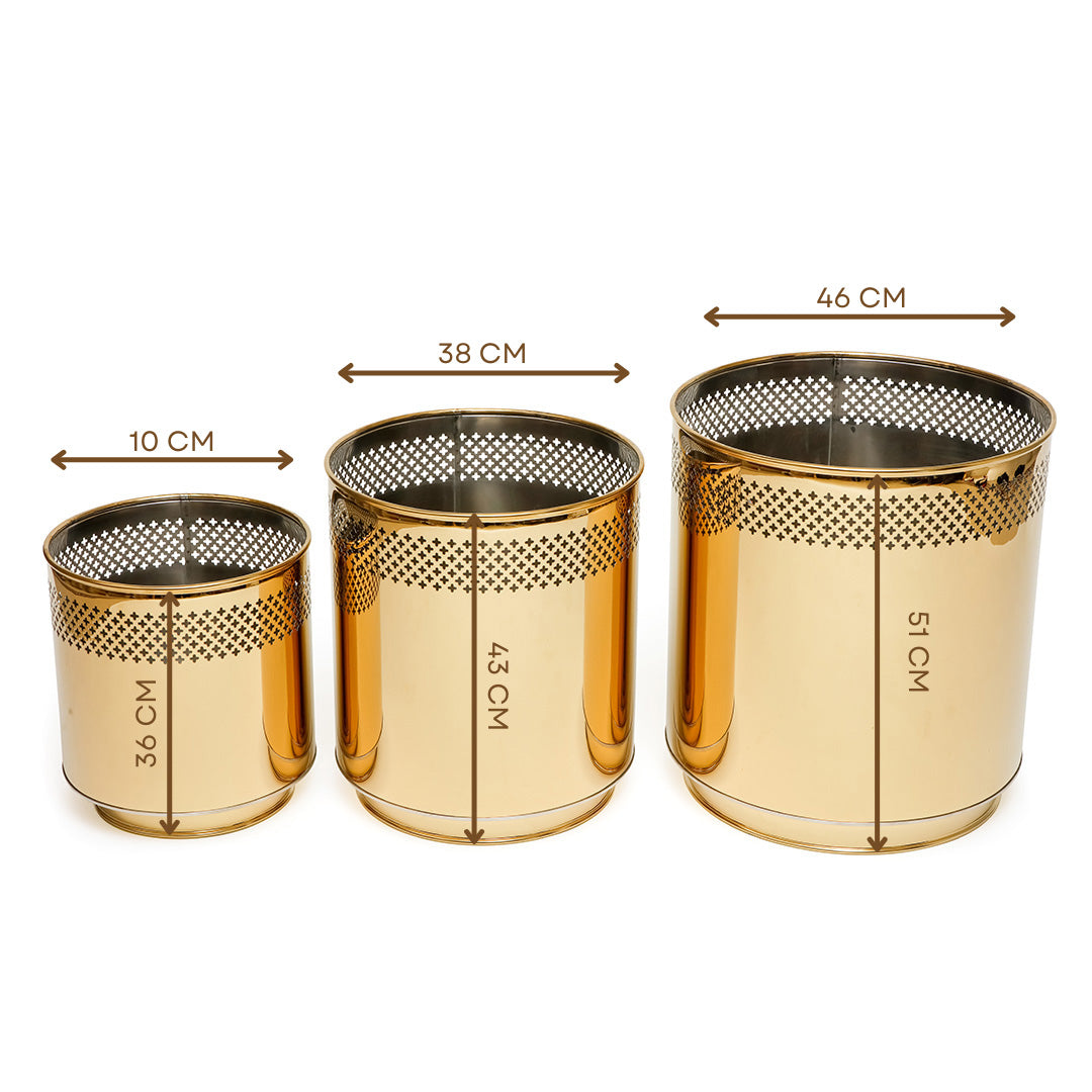 Sunset Gold Stainless Steel Planter Bundle