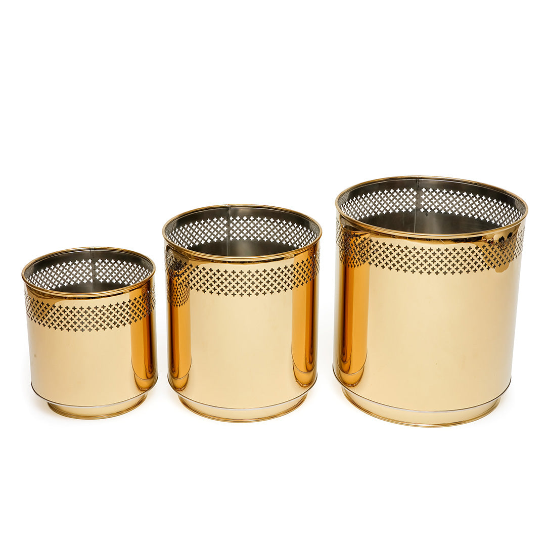 Sunset Gold Stainless Steel Planter Bundle