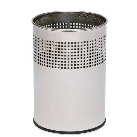 Metallic Silver Dust Basket Large