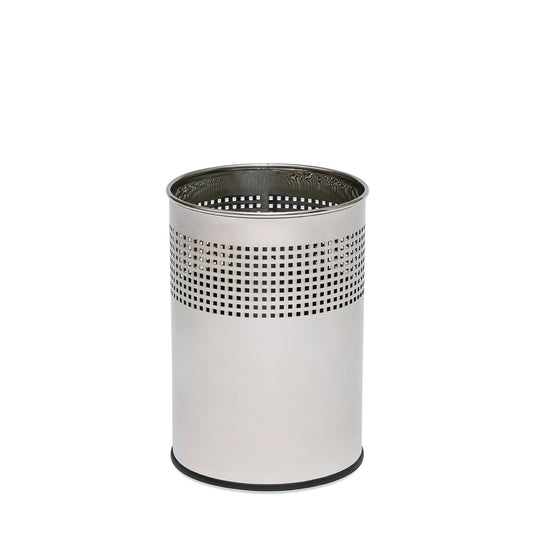 Metallic Silver Dust Basket Small