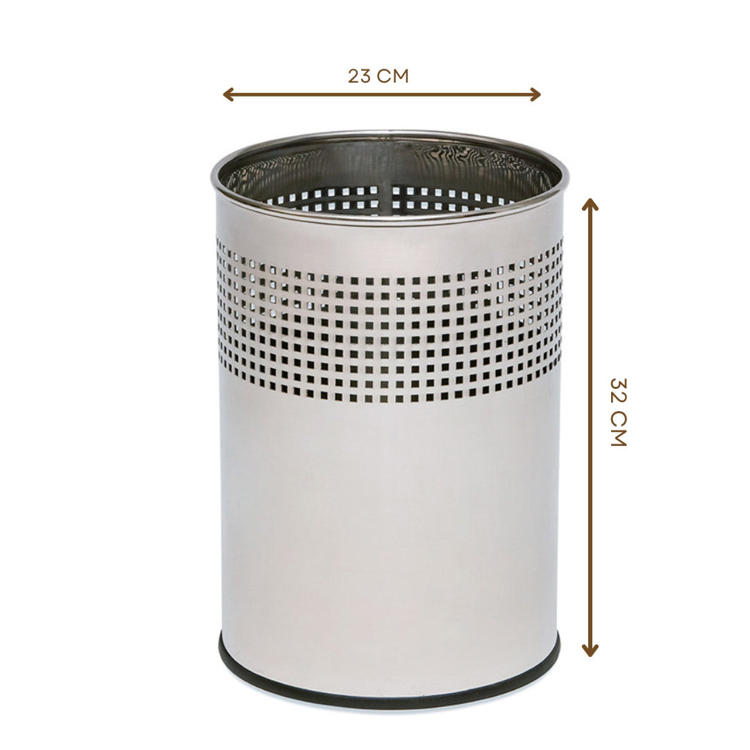 Metallic Silver Dust Basket Small